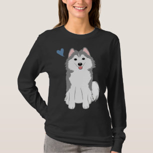 Love Grey Pomsky Pomeranian Husky T-Shirt