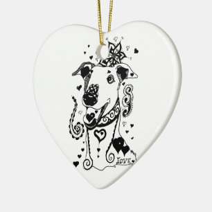 Love Greyhounds Ceramic Tree Decoration