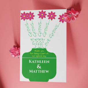 "Love Grows" Bright Floral Wedding Programs Programme