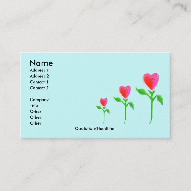 Love Grows business card (Front)