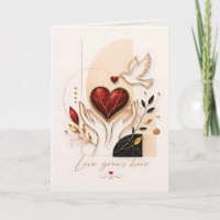 Love Grows Here – Gold Dove & Heart Luxury Art Pri