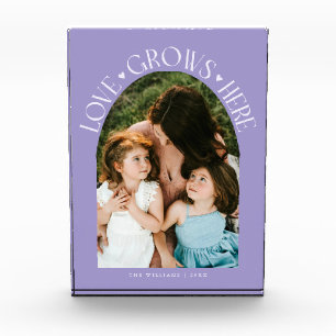 Love Grows Here Modern Arch Lilac Photo Block