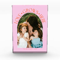 Love Grows Here Modern Arch Orange Pink