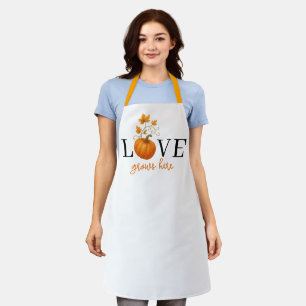 LOVE Grows Here   Pumpkin Lettering Autumn Apron