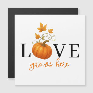 LOVE Grows Here   Pumpkin Lettering Autumn Magnet