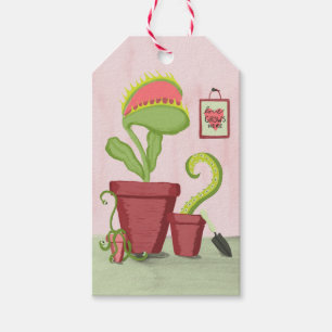 Love Grows Here: Quirky Potted Plants Card Gift Tags