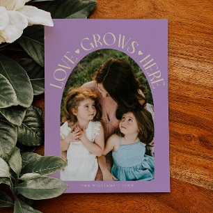 Love Grows Here Wisteria Arch Valentines Day Holiday Card