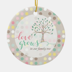 Love Grows In Our Family Tree Baby Shower Nursery Ceramic Tree Decoration