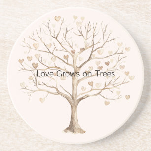 Love Grows on Trees Hearts Coaster
