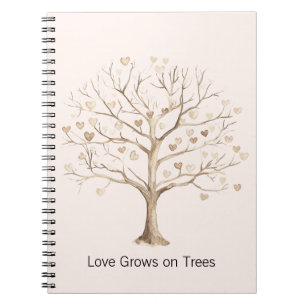 Love Grows on Trees Hearts Notebook