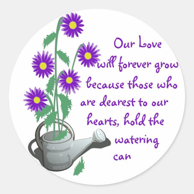 Love Grows/ Wedding Classic Round Sticker (Front)