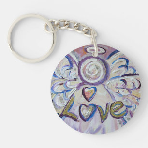 Love Guardian Angel Word Custom Keychain