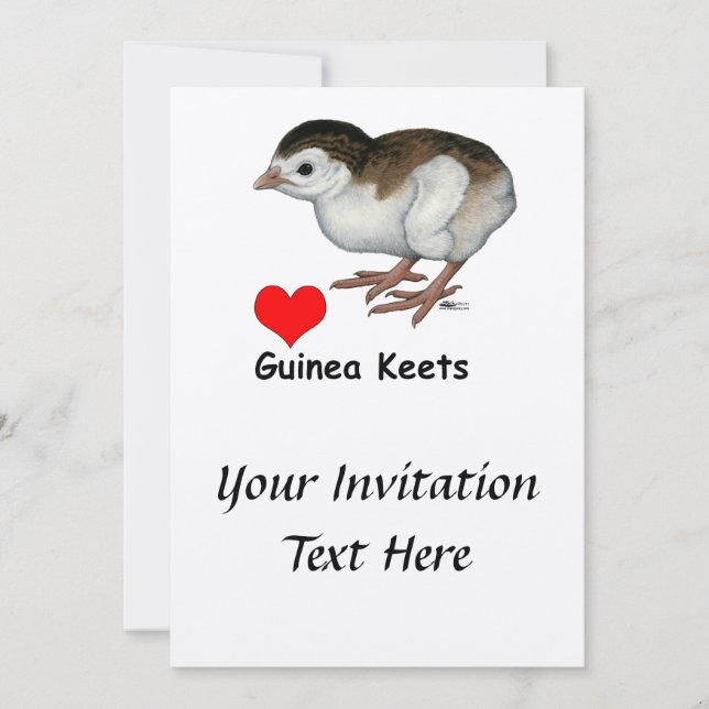 Love Guinea Keets Invitation (Front)