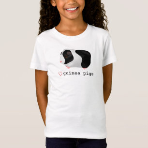 "Love Guinea Pigs" Cute Black & White Guinea Pig T-Shirt