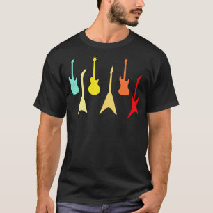 Love Guitar Different Guitars Retro Guitar Player T-Shirt