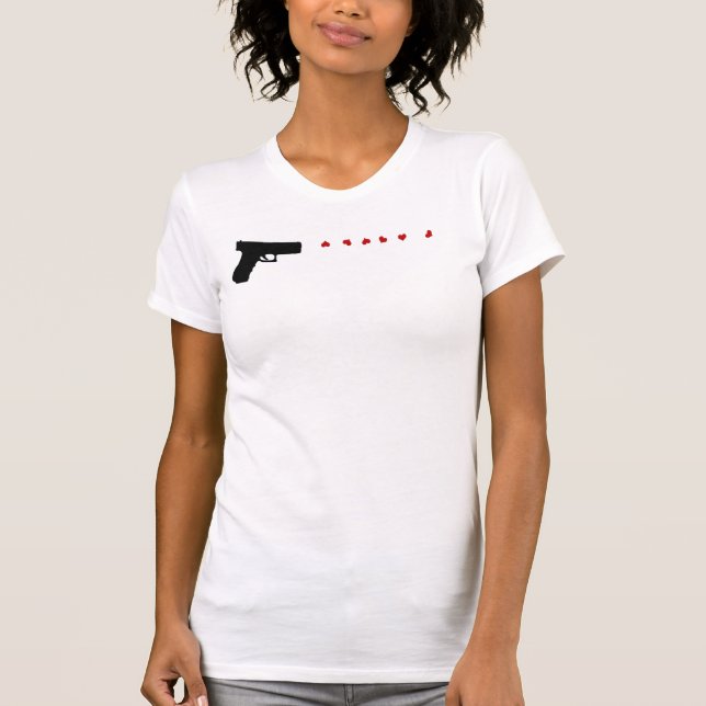 Love Gun vintage style womens tshirt (Front)