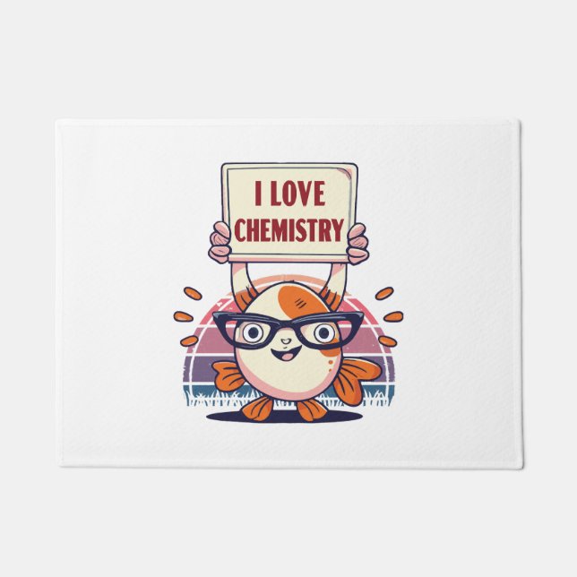 Love Guppies and Chemistry Doormat (Front)