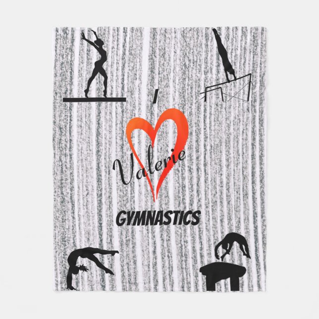 Love Gymnastics Events Girls Fleece Blanket (Front)
