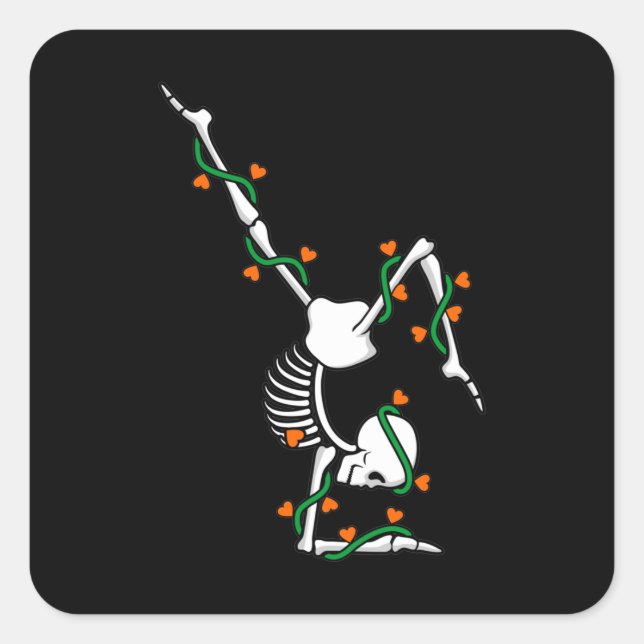 Love Gymnastics Skeleton Gymnast Gymnastic Lover G Square Sticker (Front)