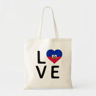 Love - Haiti Flag Tote Bag