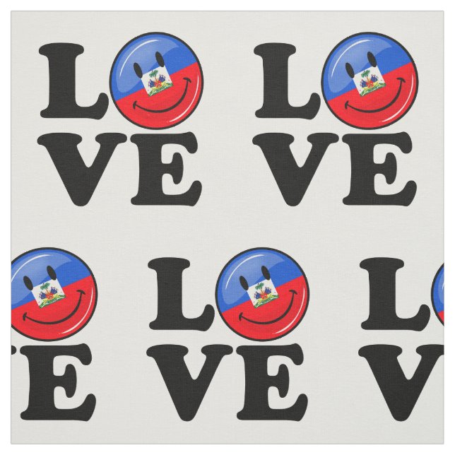 Love Haiti Smiling Flag Fabric (Swatch)