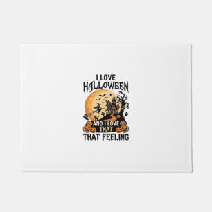 Love Halloween Haunted House Moon Witch Pumpkins_1 Doormat