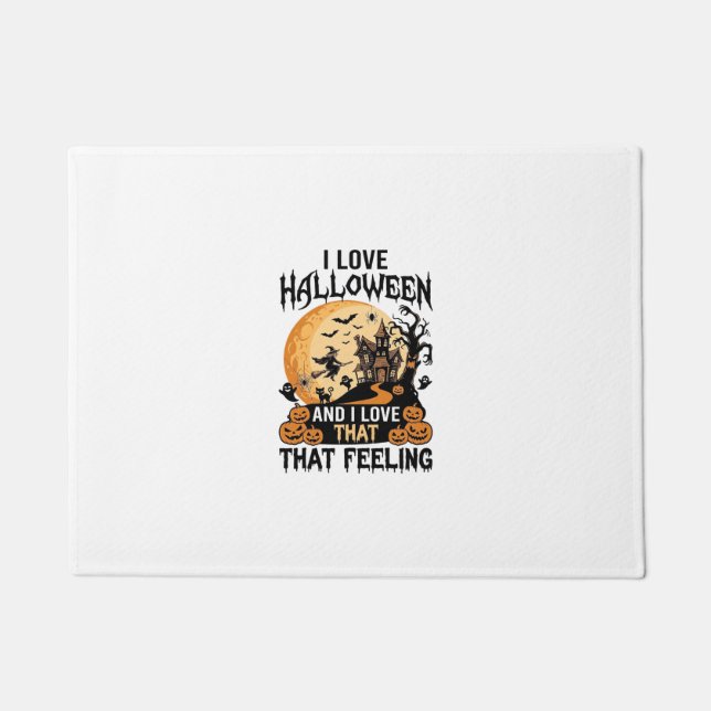 Love Halloween Haunted House Moon Witch Pumpkins_1 Doormat (Front)