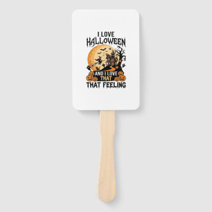 Love Halloween Haunted House Moon Witch Pumpkins_1 Hand Fan