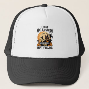 Love Halloween Haunted House Moon Witch Pumpkins_1 Trucker Hat