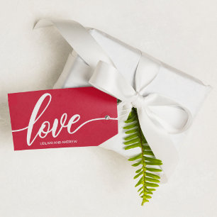 Love Hand Lettered Red Gift Tags