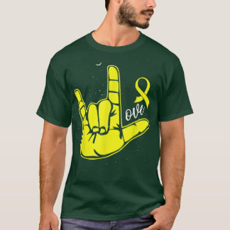 Love Hand Sign Childhood Cancer Awareness Week Sep T-Shirt