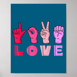 Love Hand Sign Language Asl Valentines Day Men Wom