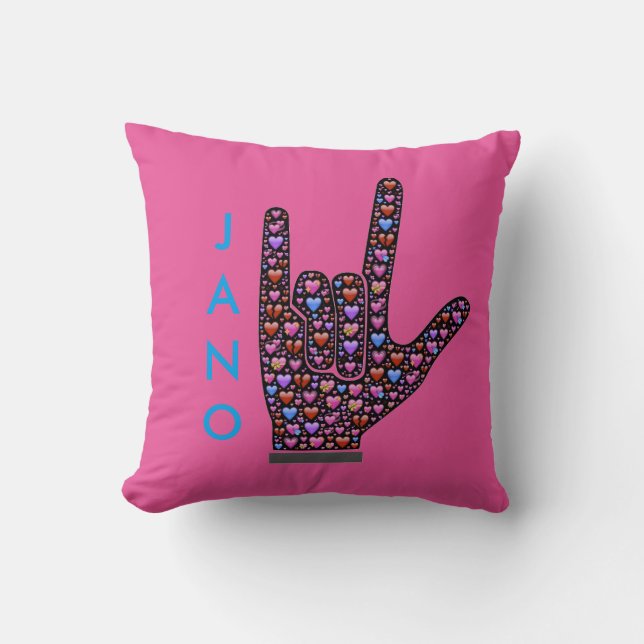 Love Hand Sign Pillow (Front)