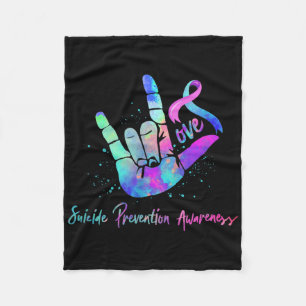 Love Hand Sign Suicide Prevention Awareness Week S Fleece Blanket