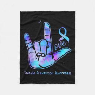 Love Hand Sign Suicide Prevention Awareness Week S Fleece Blanket