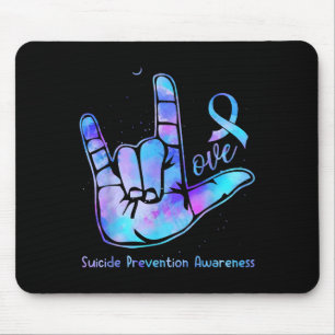 Love Hand Sign Suicide Prevention Awareness Week S Mouse Pad
