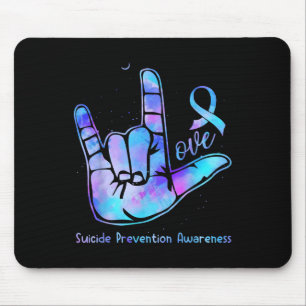 Love Hand Sign Suicide Prevention Awareness Week S Mouse Pad