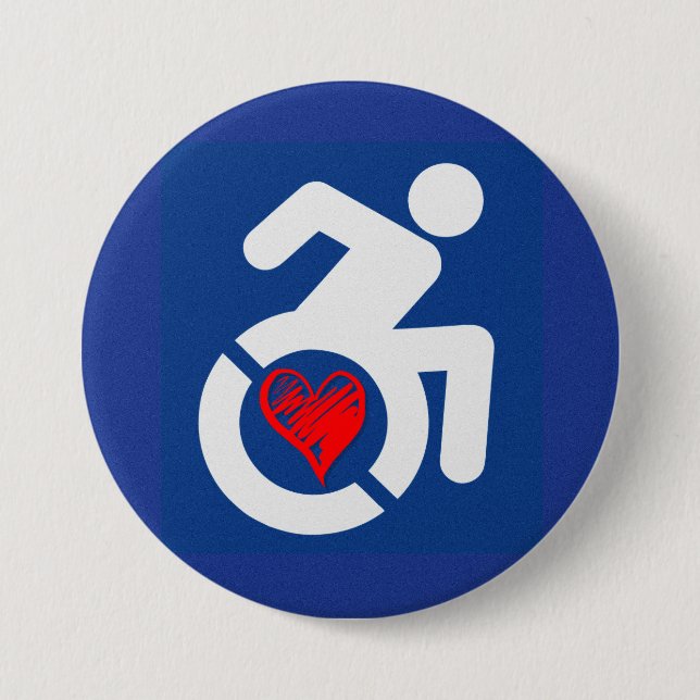Love Handicapped 7.5 Cm Round Badge (Front)