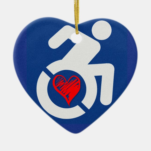 Love Handicapped Ceramic Tree Decoration (Front)