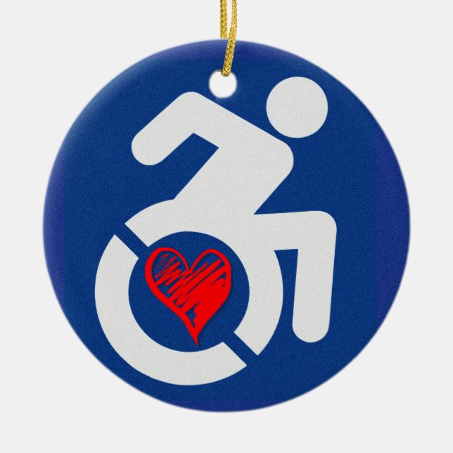 Love Handicapped Ceramic Tree Decoration (Front)