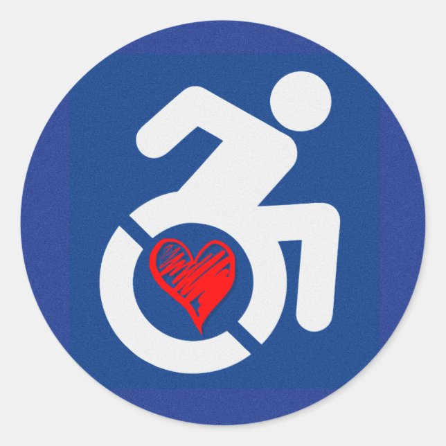Love Handicapped Classic Round Sticker (Front)