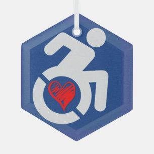 Love Handicapped Glass Tree Decoration