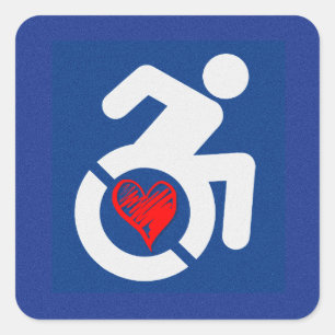 Love Handicapped Square Sticker