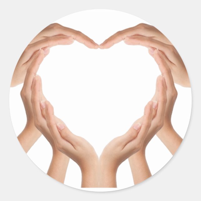 Love Hands Classic Round Sticker (Front)