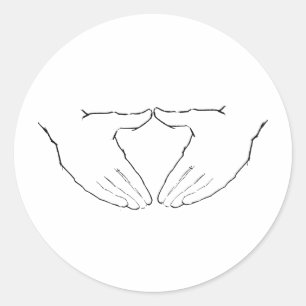 LOVE HANDS CLASSIC ROUND STICKER