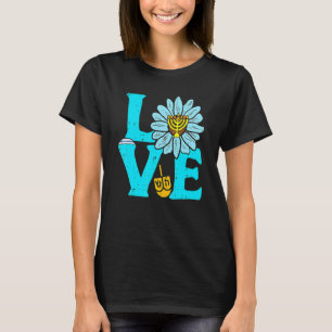 Love Hanukkah Chanukah Jewish Daisy Pajamas Women  T-Shirt