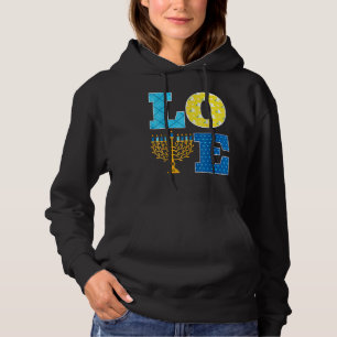 LOVE Hanukkah Decorations Dreidel Menorah Chanukah Hoodie