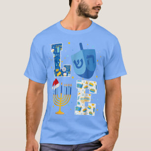 Love Hanukkah Decorations Dreidel Menorah Chanukah T-Shirt
