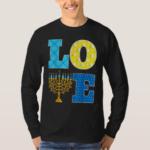 LOVE Hanukkah Decorations Dreidel Menorah Chanukah T-Shirt