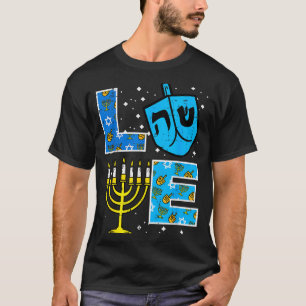 Love Hanukkah Dreidel Menorah Jewish Chanukah Men T-Shirt